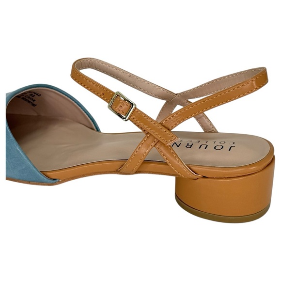 Journee Collection Brynn Blue/Tan Faux Leather Womens Flats Size 8.5M - Picture 8 of 12